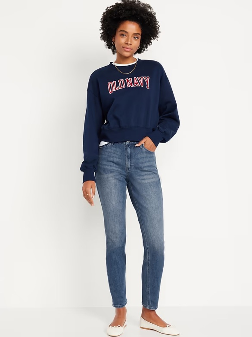 NWT Women’s Old Navy High-Rise Straight Jeans in Medium Blue Wash, 18 short